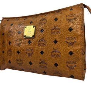 MCM cognac Leather Messenger Bag